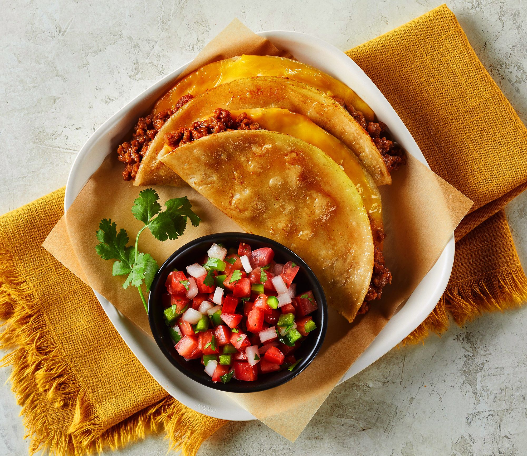 Crispy beef tacos for K-12 schools