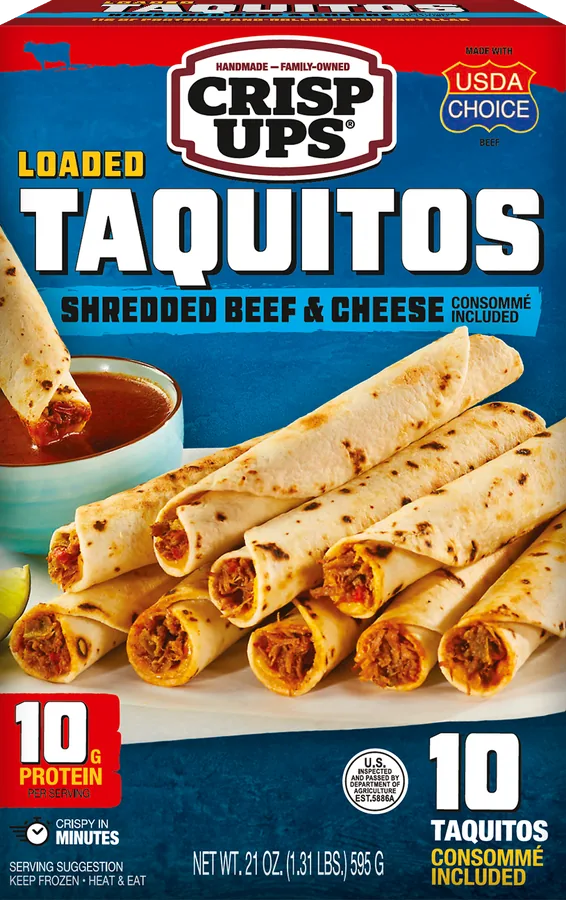 Shredded Beef & Cheese Taquitos with Consommé